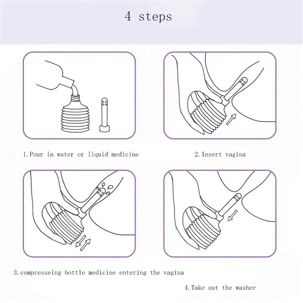 100ml Reusable Medical Vaginal Irrigator Retractable Vagina Anal Douche Feminine Hygiene Enema Cleaner PVC Rectal Syringe 4