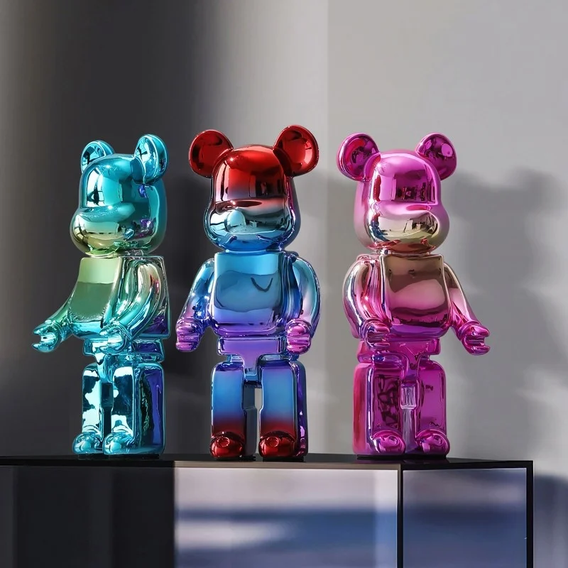 

26 см обшивка Bearbrick 400 статуя градиентный медведь кирпичная Скульптура Статуэтки из смолы Y2k украшения для гостиной домашний декор