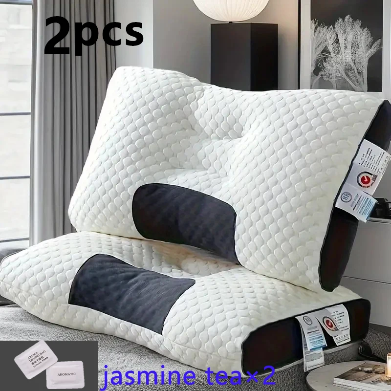 2PCSPillowKnittedNeckPillowforSide,BackandProneSleeping,BedPillow,DeepSleeping,RemovablePillowcase,Bedding-AliExpress15
