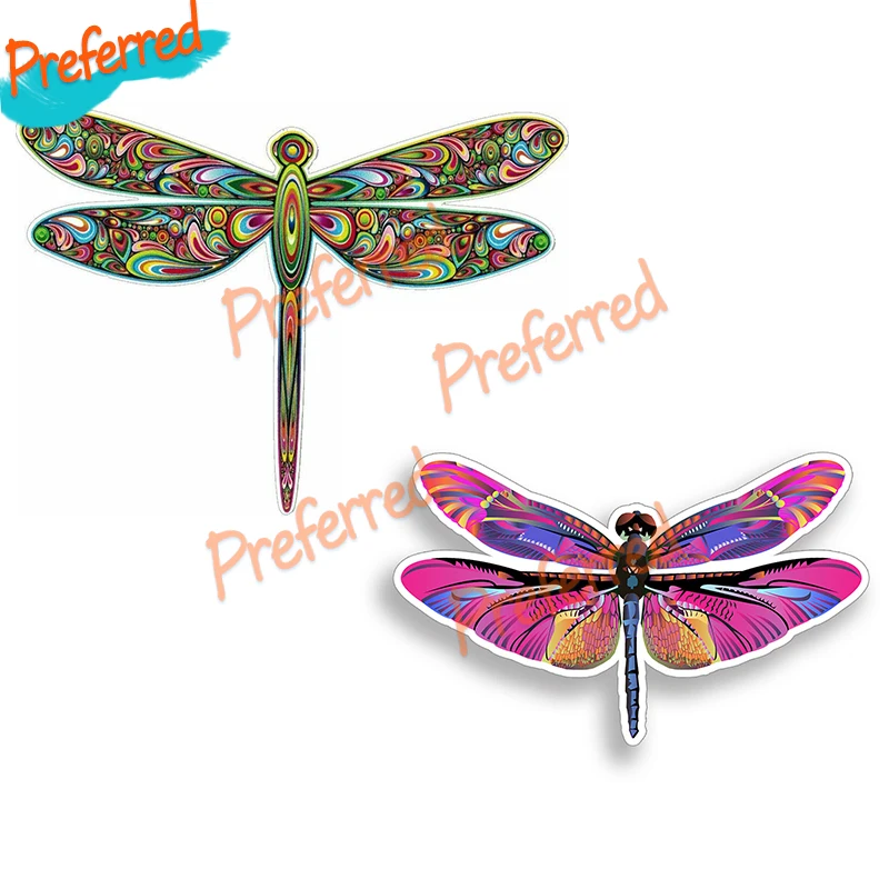 

Unique Bright Dragonfly Pretty Tie Dye Full Color Decal Sticker Vinyl Auto Parts Motorcycle Helmet Skateboard Decor Decal PVC