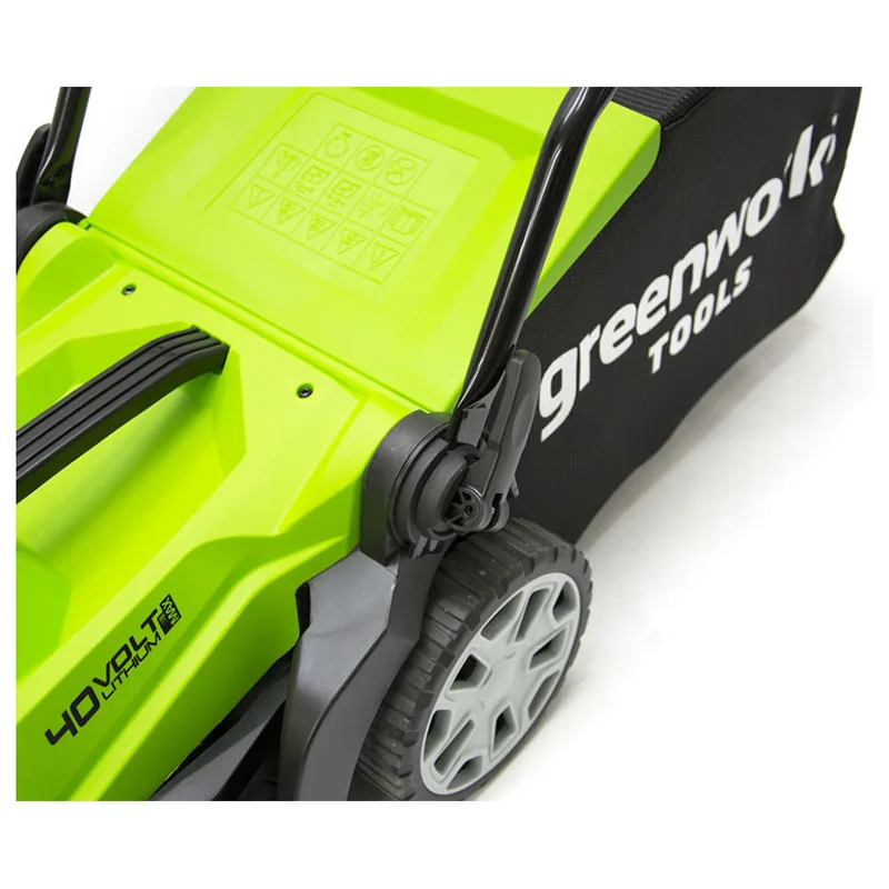 Газонокосилка аккумуляторная Greenworks G40LM35K2 40V (Li-Ion аккумулятор 40V, ширина скашивания 350 мм, высота скашиван