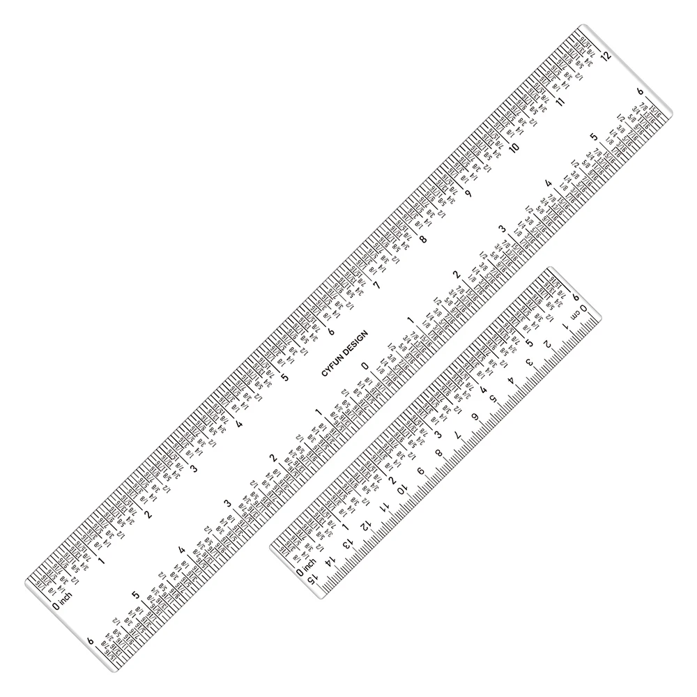 6/12 Clear Acrylic Ruler Zero-Centering Clear Acrylic Ruler For No More  Counting Tick Marks Cardmaking Crafting Tools