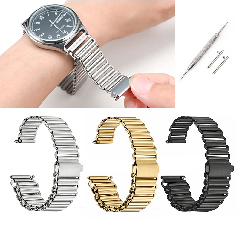 Sleek Stainless Steel Quick Release Watch Strap - Fashionable Metal Replacement Bracelet
