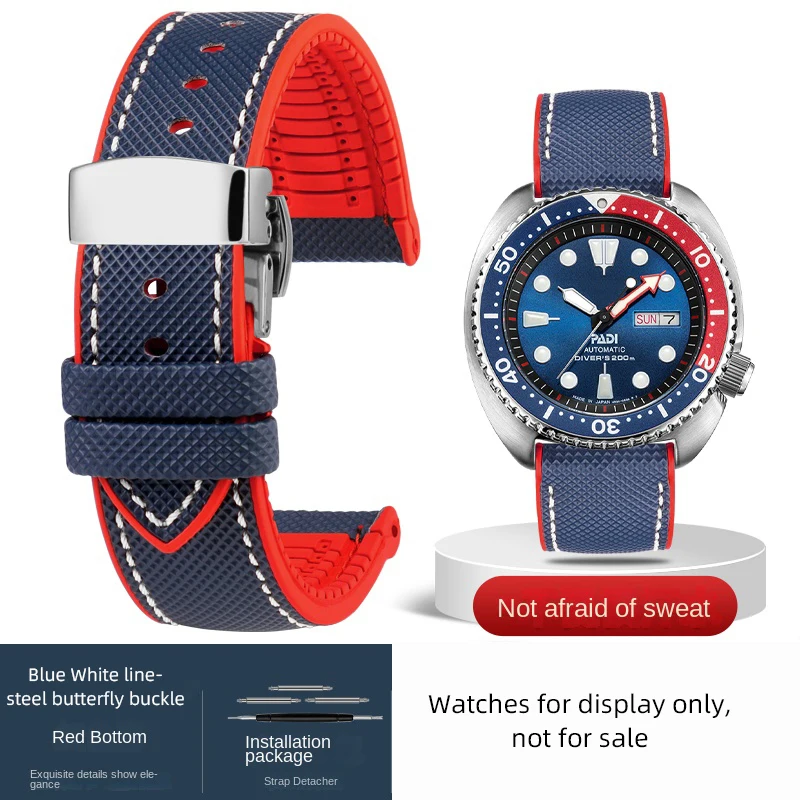 Wide Range Carbon Pattern Rubber Watch Strap - Durable and Stylish Bracelet