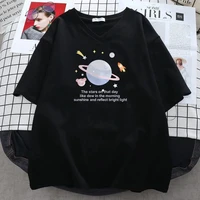 Plus Size 5XL 140kg Korean Summer Sweet printed T-shirt Women V Neck All-match Oversized t shirt Cotton Tops Leisure Tees