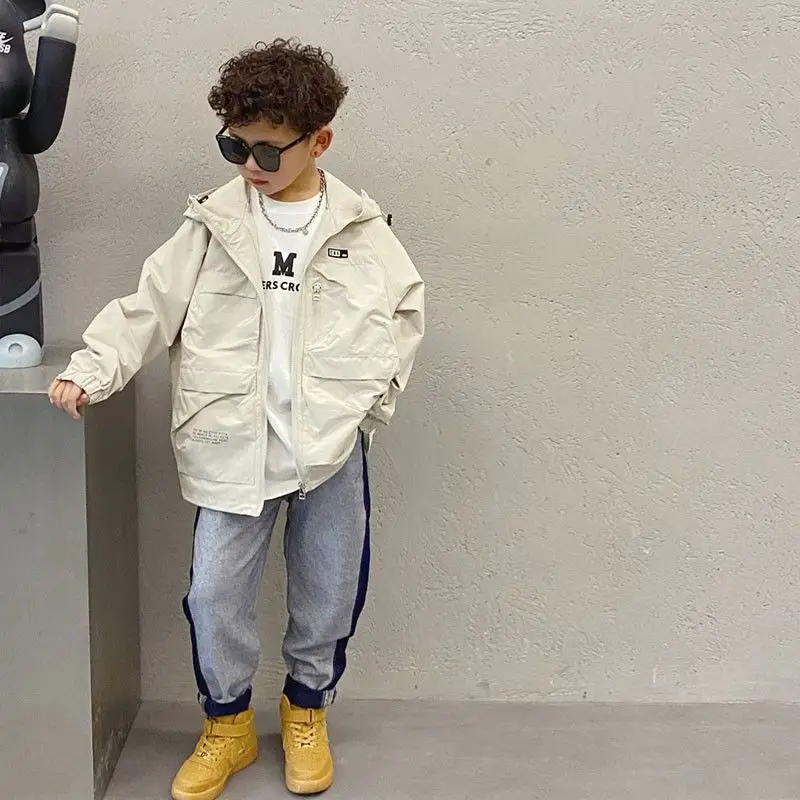 Big Size Spring Teenager Boys Coats Casual Outdoor Hooded Sweatshirt For Kids 5-14 Years Handsome Children Windbreaker Jacket kids jackets