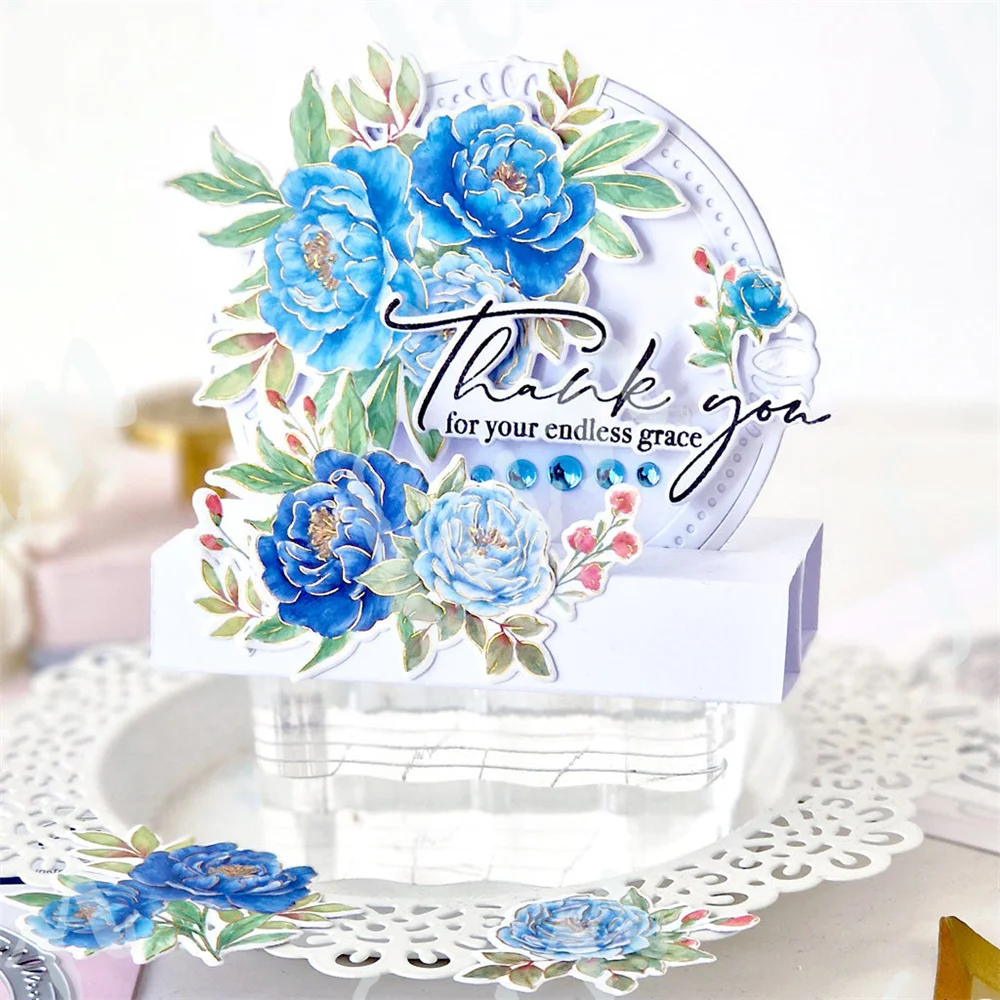 Metal Cutting Die for Scrapbooking Peony Perfection Washi Tape Crafts Stencils Embossed Template Supplies