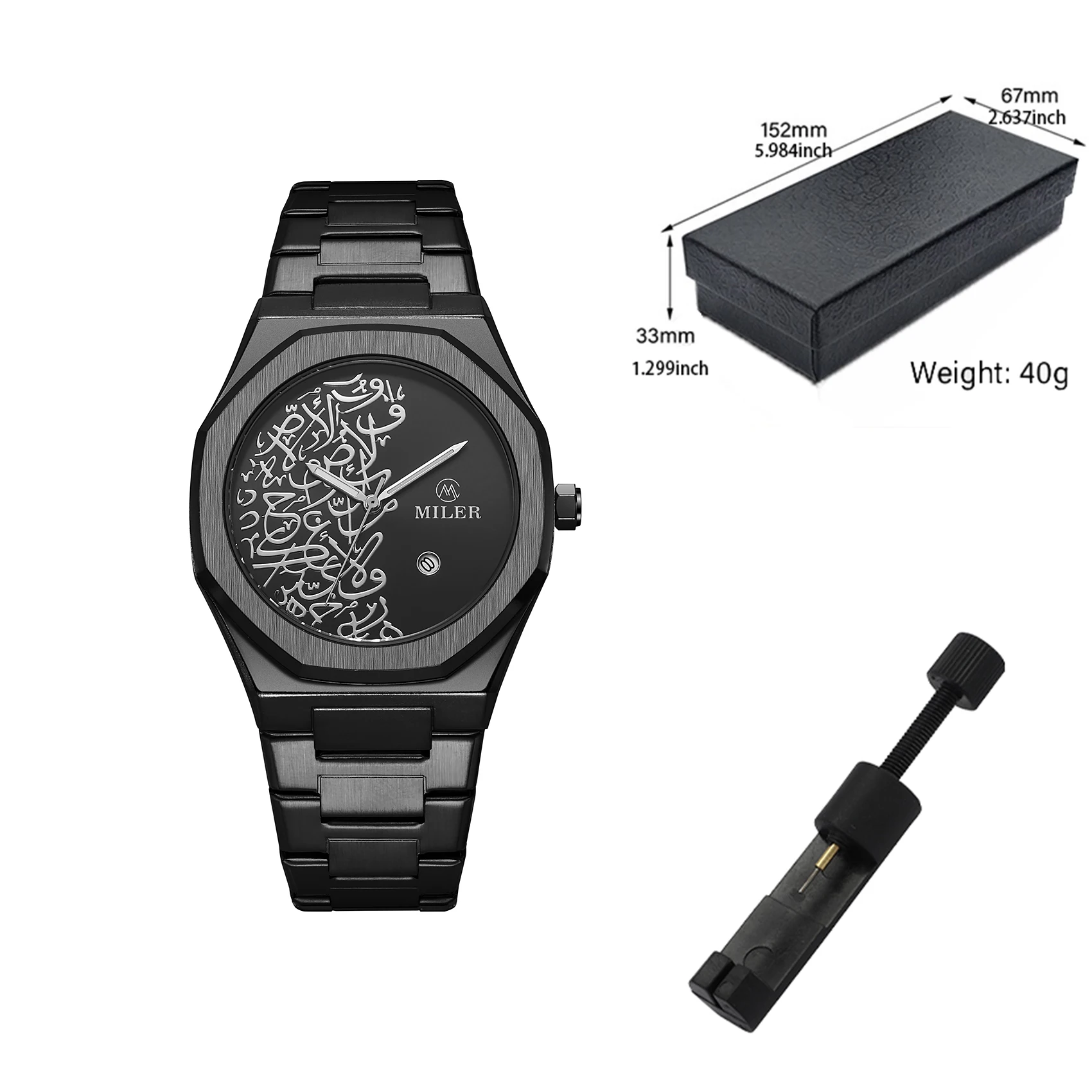 Luxury Gold Men's Stainless Steel Watch - High-Quality Creative Design with Date Function