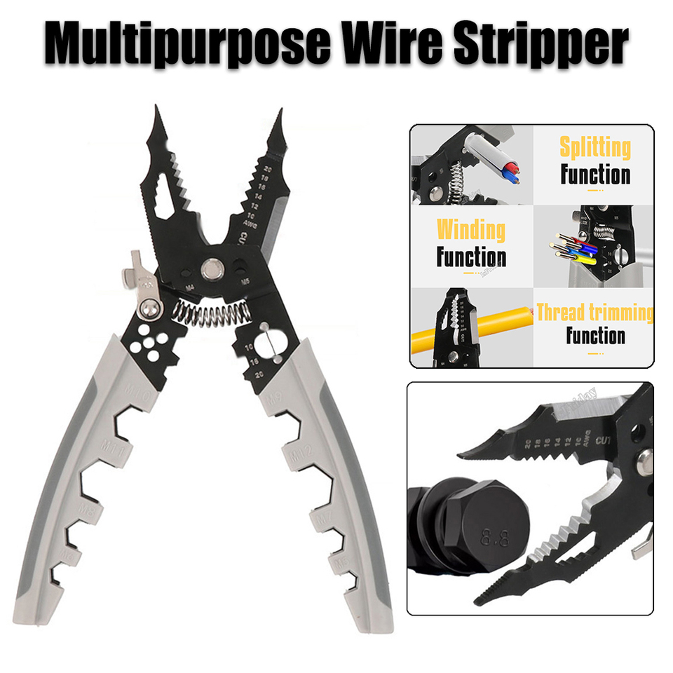 28 in 1 Multifunctional Wire Stripper Piler 8 inch Wire Cutter Crimping Tool Wire Crimper Cable Stripper Wiring Tools Hand Tool
