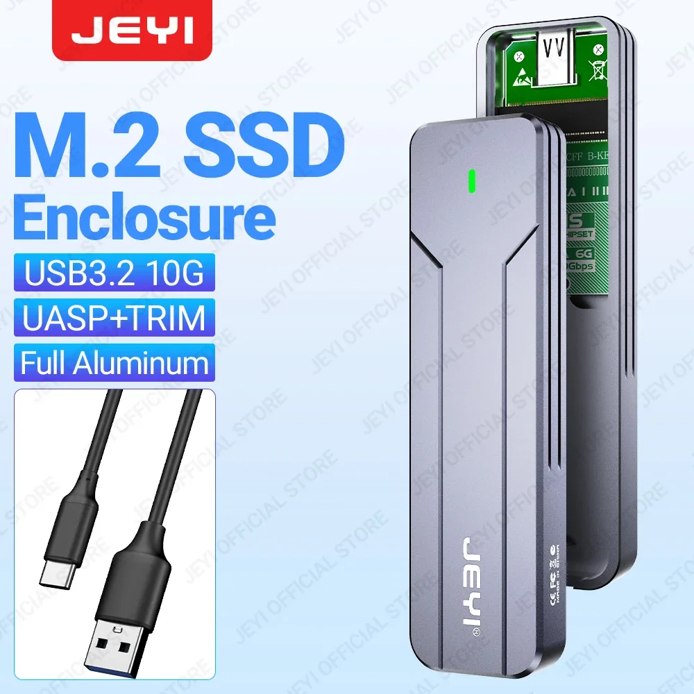 SSD Enclosure M.2 NVMe SATA SSD Enclosure USB 3.2 Gen 2 10Gbps or 6Gbps External Aluminum M.2 Case