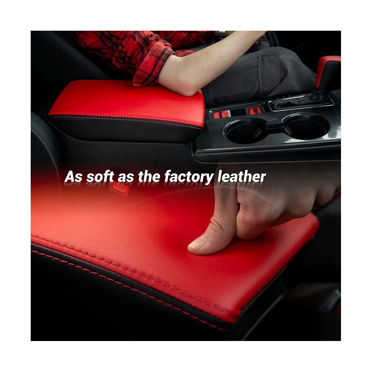 

Black Microfiber Leather Interior Center Control Armrest Box Cover Trim for Honda Civic 11Th Gen Sedan 2022