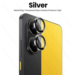 Aluminium Alloy Ring Camera Protector with Tempered Glass Lens Cover for Poco X8 Pro 5G (Silver)