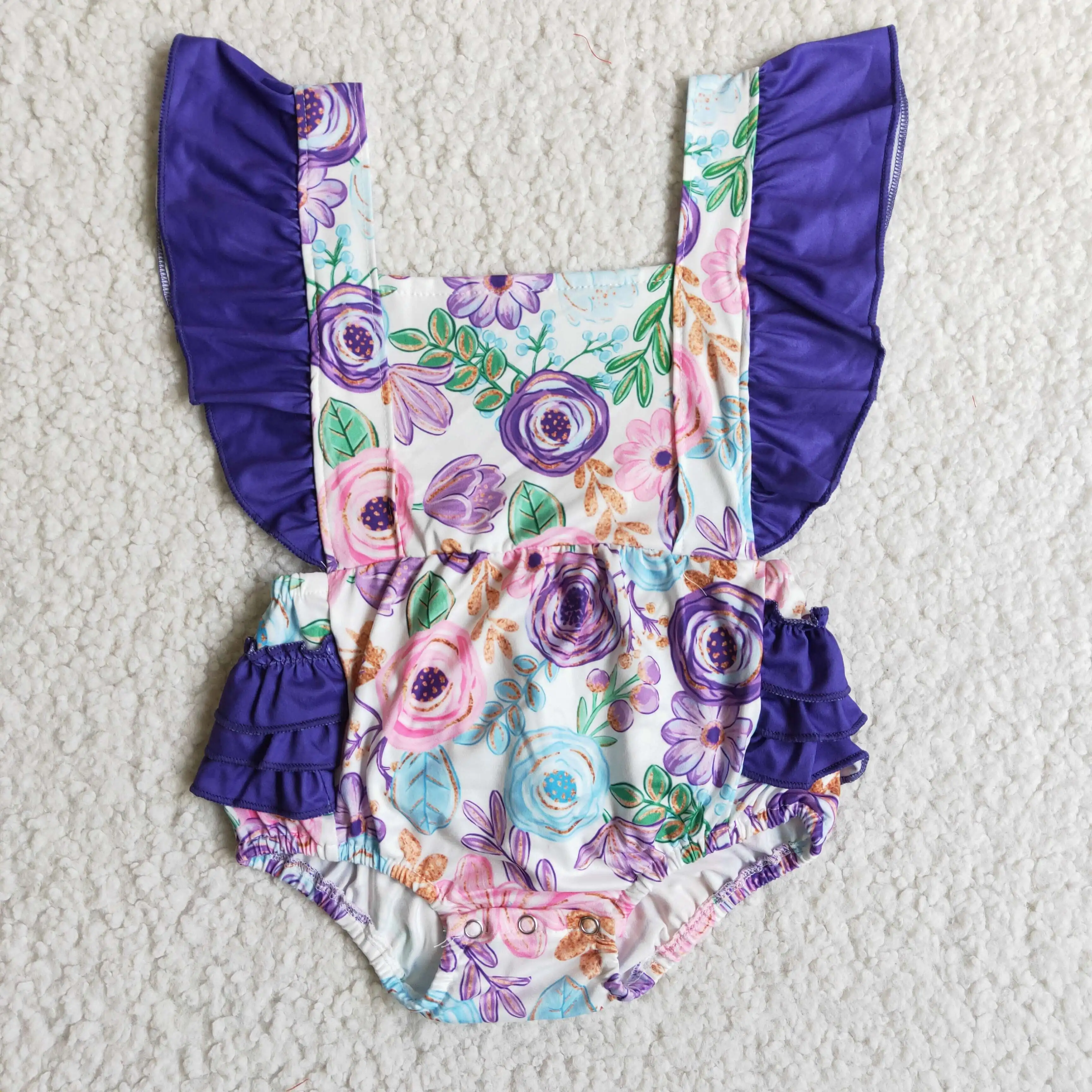 Flower Sika Deer Romper Summer Baby Girl Clothing Newborn Tank Country Jumpsuit Shorts Wholesale Kids Toddler One-piece Clothes Newborn Knitting Romper Hooded 