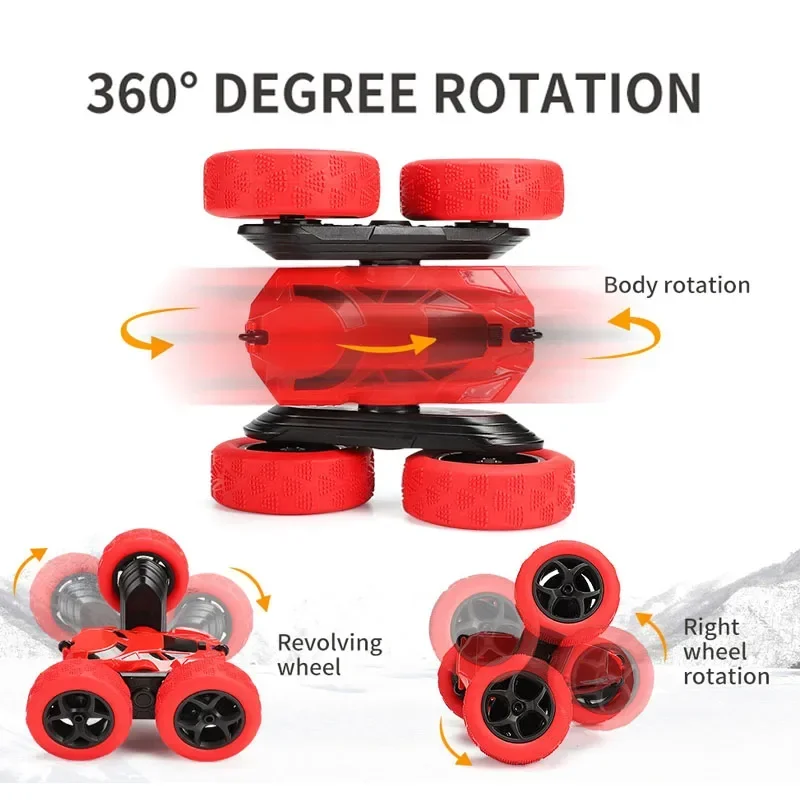 RC Stunt Car Children Double Sided Flip Remote Control 360 Rotation with Lights Off Road Drift RC Car Gifts for Kids Adults Boys