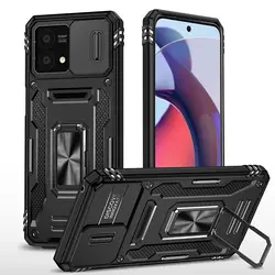 Shockproof Heavy Duty Smooth Grip Slide Camera Case for MOTO G power 2023 (Black)