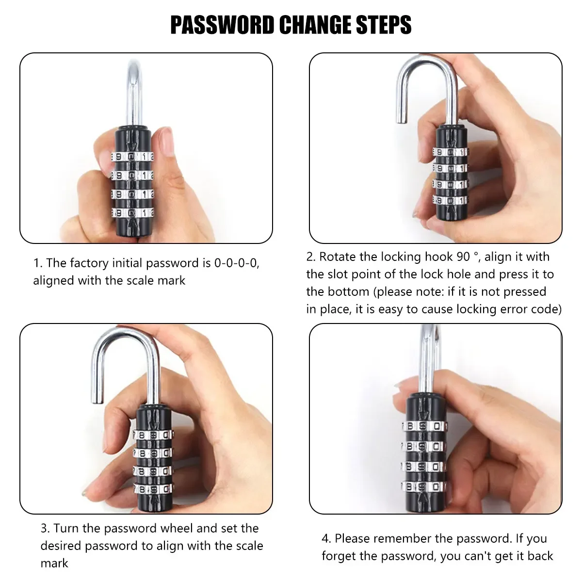 Digit Combination Lock 4 Digit Dial Combination Padlock Outdoor Weatherproof