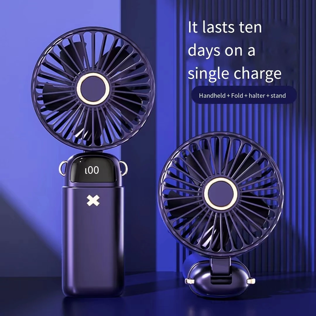 New Handheld Small Fan USB Portable Digital Display silentOffice DeskStudent on Dormitory Charging Outdoor Fan