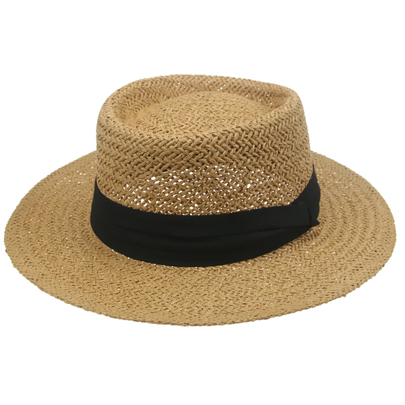 

Straw Hats Women Beach Summer Outdoor Band Belt Fascinator Women Hats Flat Top Casual Sun Summer Hats Women Sombreros De Mujer