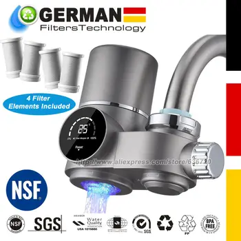 เครื่องกรองน้ําแบบ Faucet Mount พร้อมแสง UV และเครื่องกรองน้ําประปาจอแสดงผล LED ช่วยลดโลหะหนักคลอรีนตะกั่ว 1