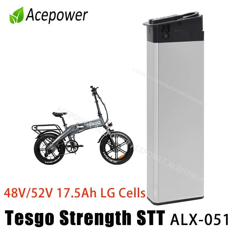 

52V 17.5Ah 48V 17.5Ah Replacement Battery for Tesgo Strength STT 48 V 15Ah Foldable Bike Battery ALX-051 with 3A Fast Charger