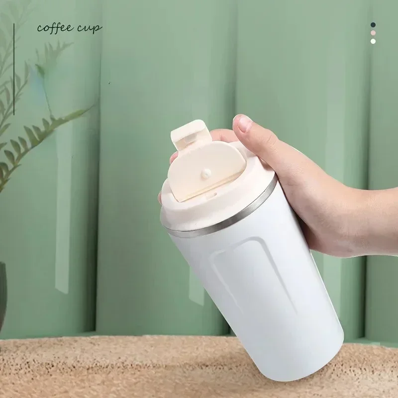 380/510ml Travel Stainless Steel Coffee Cup Thermal Mug Leak-Proof Vacuum Flask Insulated Cup for Tea and Coffee Insulated water bottles Practical Beach Essentials