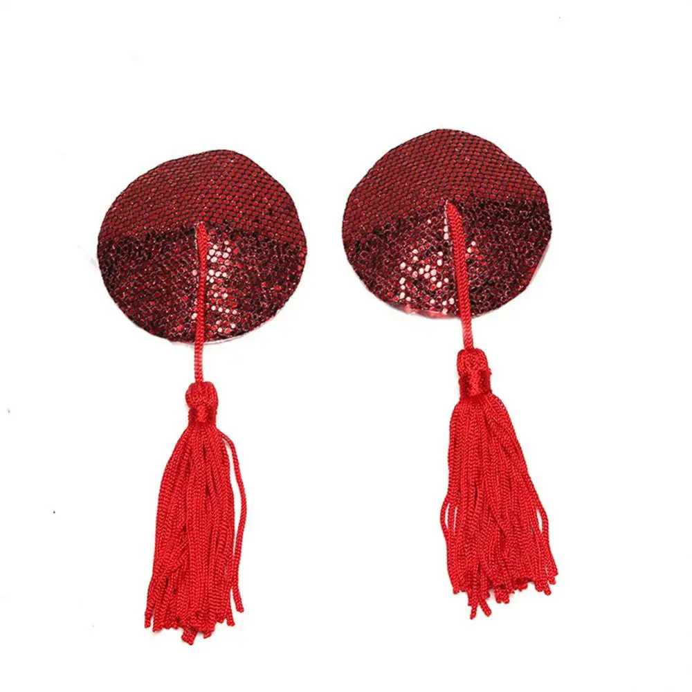 1Pair Sequin Nipple Cover for women Lingerie long Tassel Breast Bra Pasties Stickers Self Adhesive Heart Shape Breast Stickers