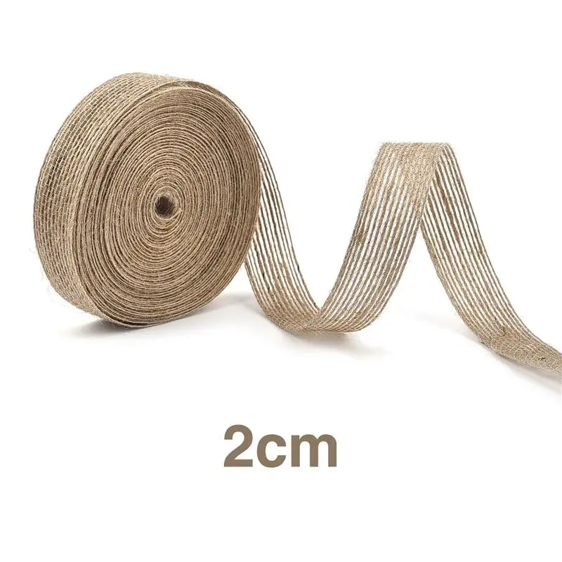 3 m Nastro di tela di iuta naturale colorato Tessuto di iuta Rotolo di rifinure Nastro Artigianato di Natale fai da te Decor Matrimonio Archi floreali Finure 6 cm  15