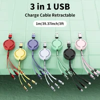 3 In 1 USB Cable Retractable Data Cord