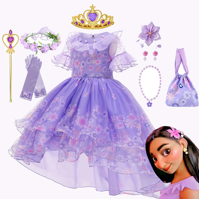 Cinderela vestido para meninas crianças princesa vestido meninas fora do  ombro festa traje com luvas varinha mágica para festa de aniversário