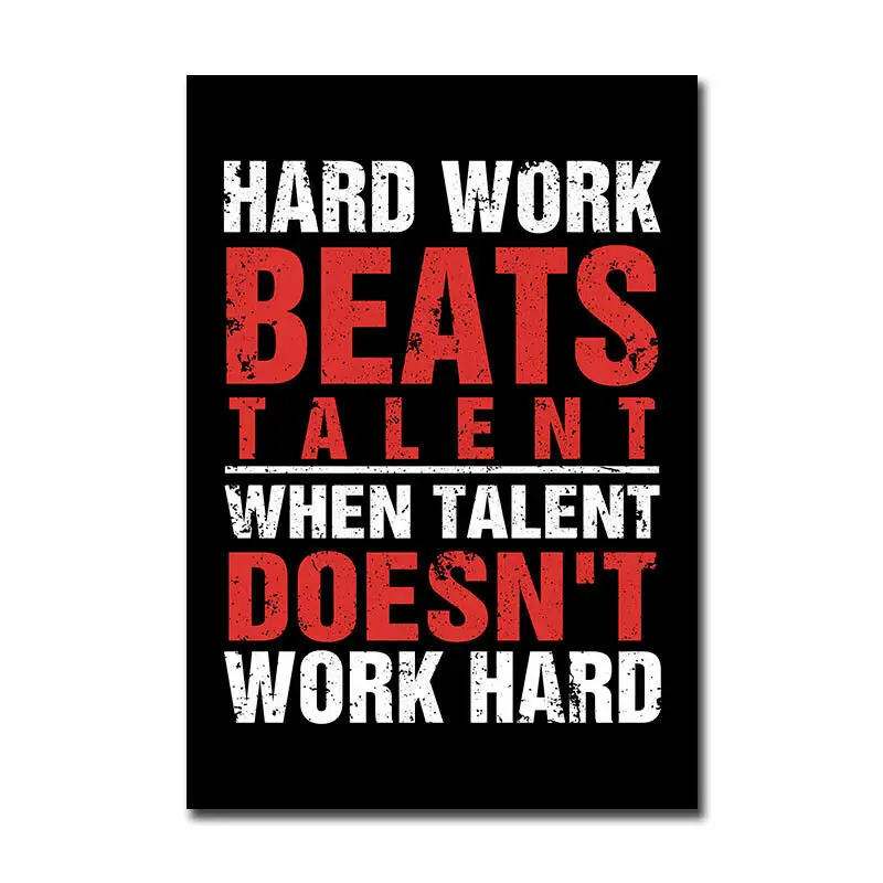

Hard Work Motivational Quotes Art Picture Print Silk Poster Home Wall Decor