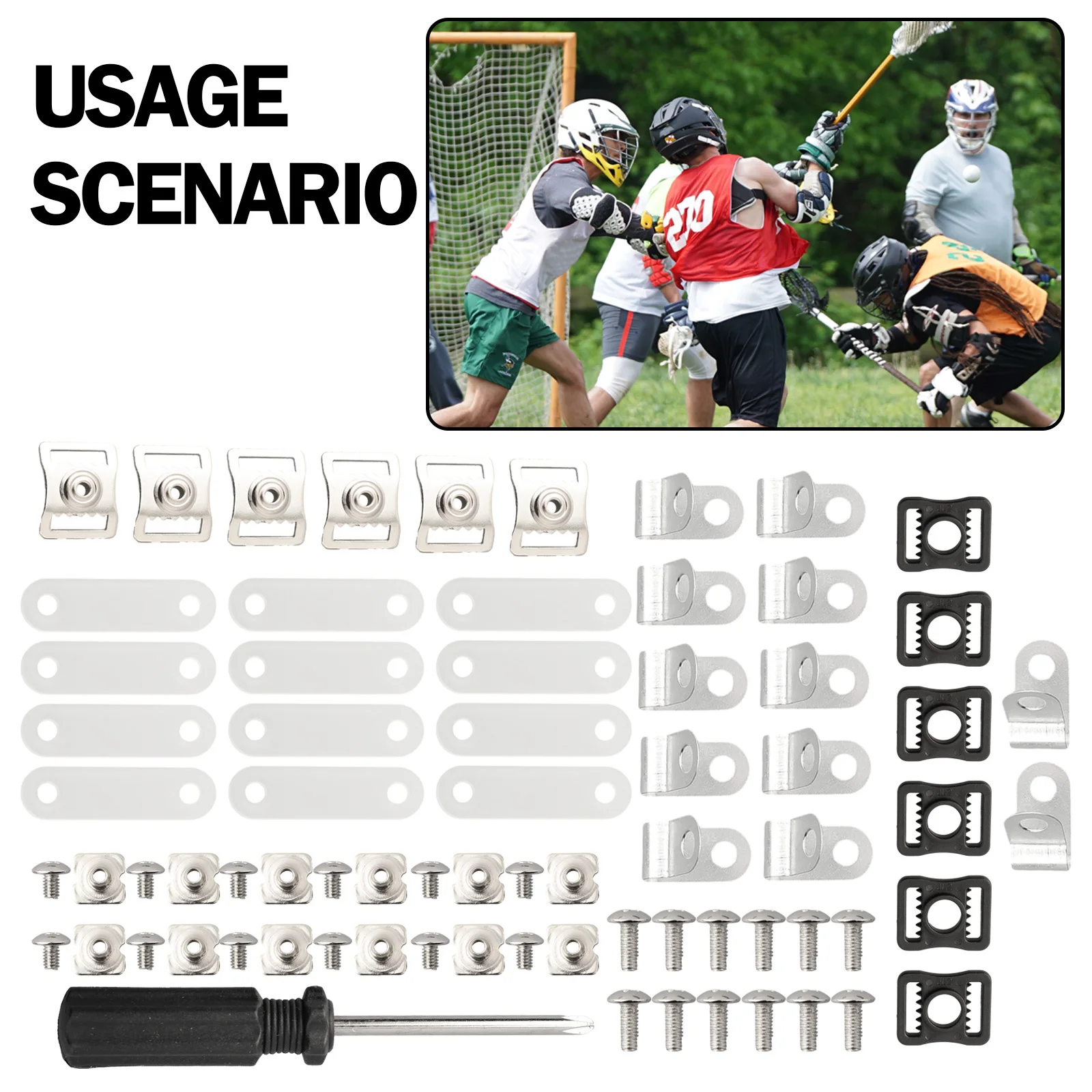 

1 Set Helmet Repair Kit With Clip Screws Nuts Gaskets Roller Hockey Parts For Hockey Helmets Football Helmets Baseball Helmets