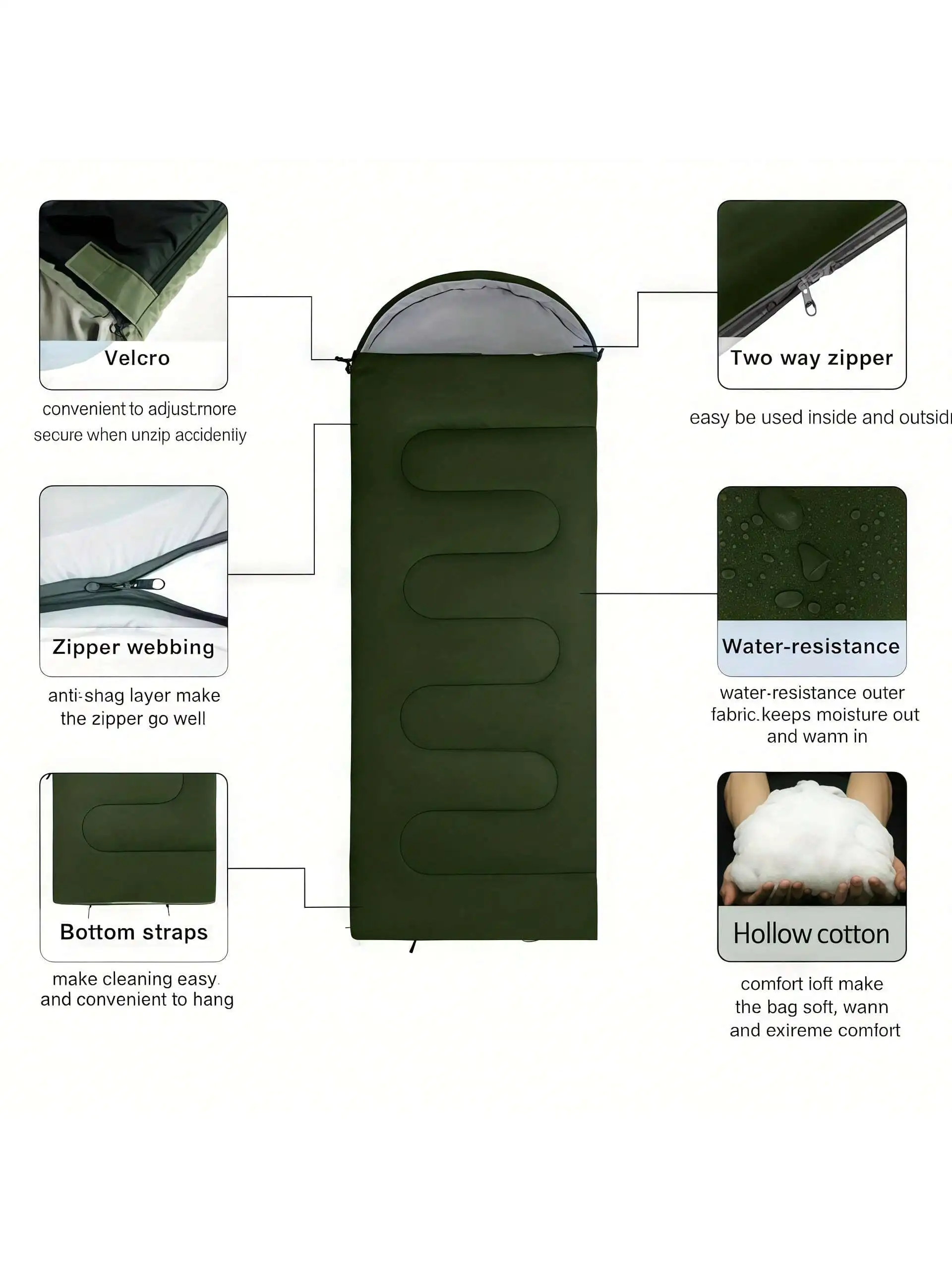 Outdoor Camp Sleeping Bag, Extended And Thickened Version, Warm Bag, 3