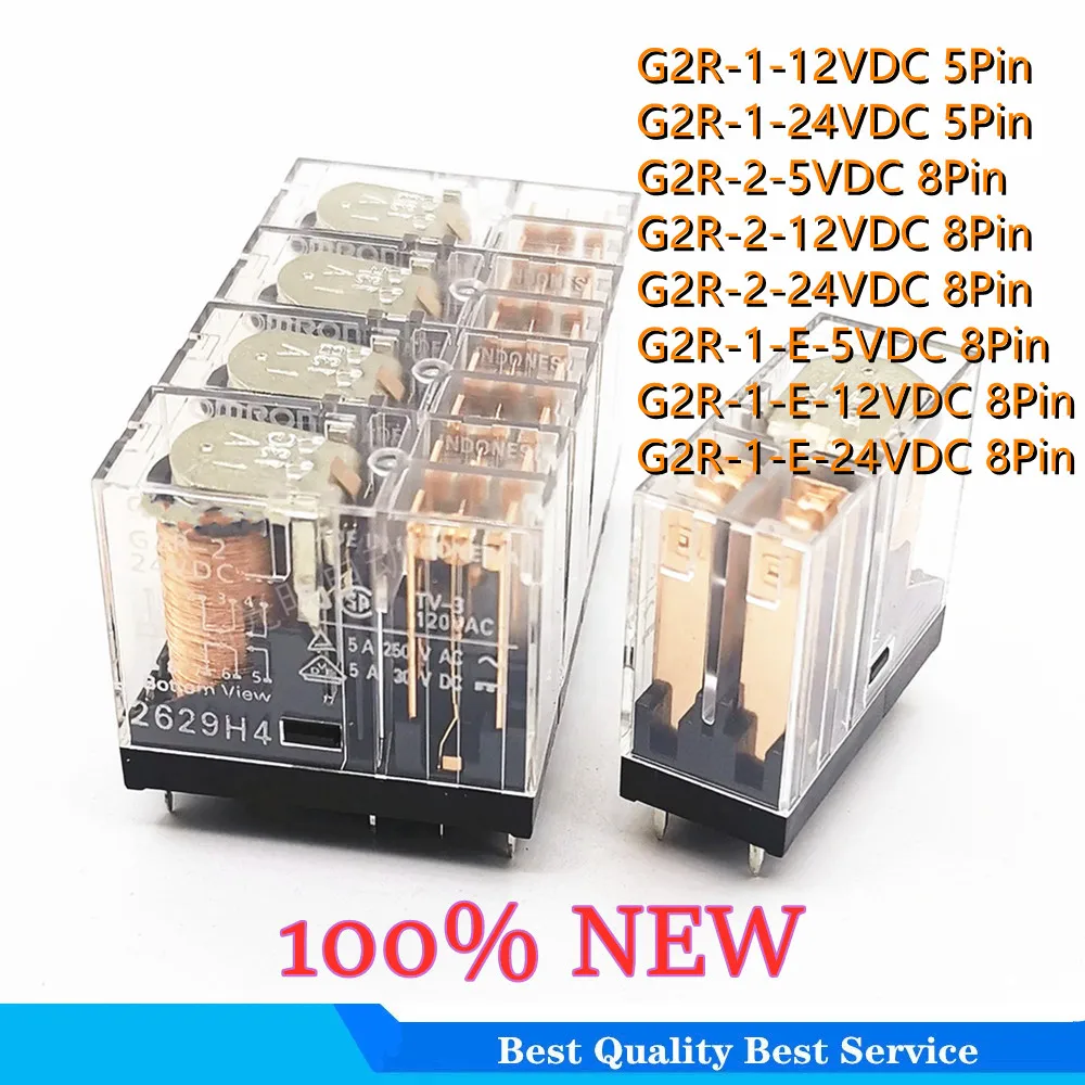 

2PCS Brand New and Original G2R-1-12VDC 10A G2R-2-24VDC 5A G2R-1-E-5VDC 16A 5V 12V 24V 110V 230V Power Relay