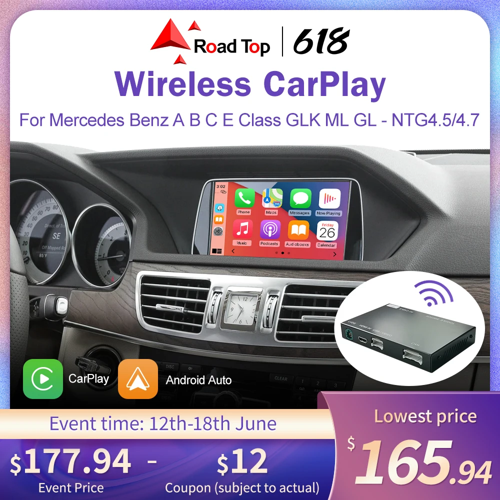 Draadloze Carplay Voor Mercedes Benz A klasse W176 B W246 Cla Gla C