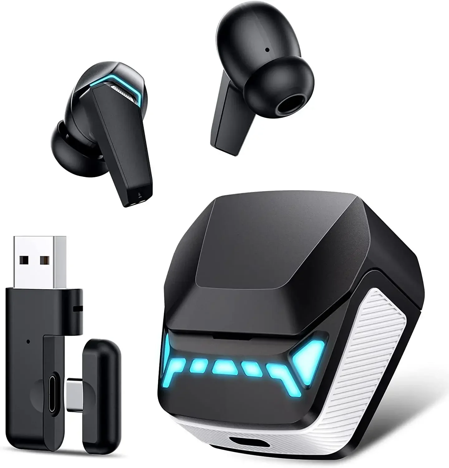 

2,4G двухрежимные Bluetooth TWS портативные игровые, Киберспорт, низкая задержка музыки, крутой стандарт и универсальные компьютерные наушники