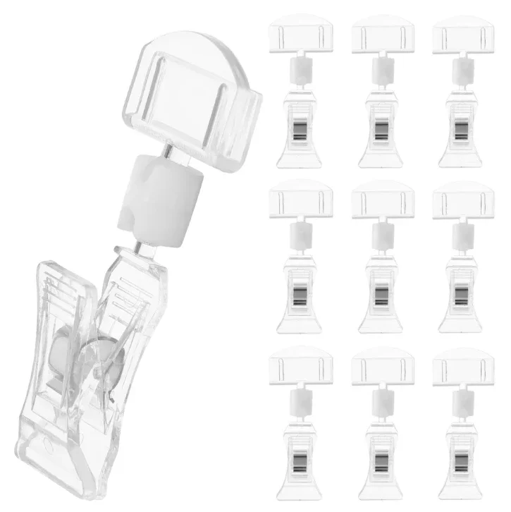 10pcs 상품 기호 클립 아크릴 가격 태그 가격 표시 홀더 태그 슈퍼마켓 스티커 가격 태그 테이블 카드 유형 클램프