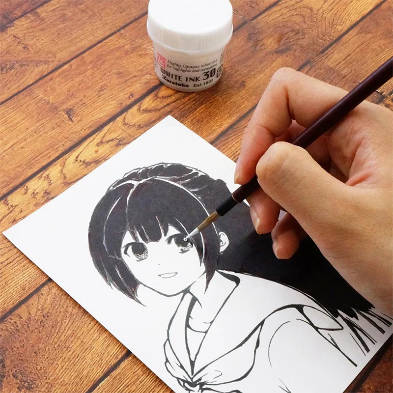 Japanese kuretake ZIG cartoonist manga special ink watercolor pen dipping pen painting design white ink 60ml waterproof