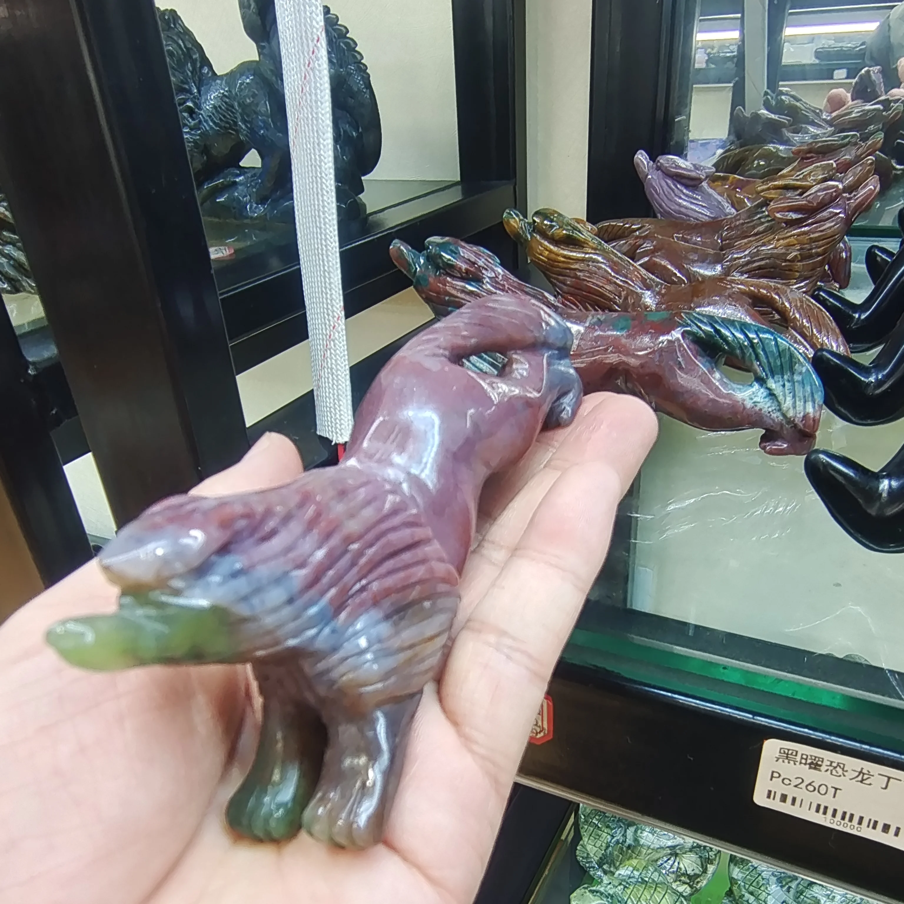 

120mm 1pc Crystal Animal Carving Crafts Natural Marine Jasper Wolf Handmade Ornaments Family Decoration Gifts