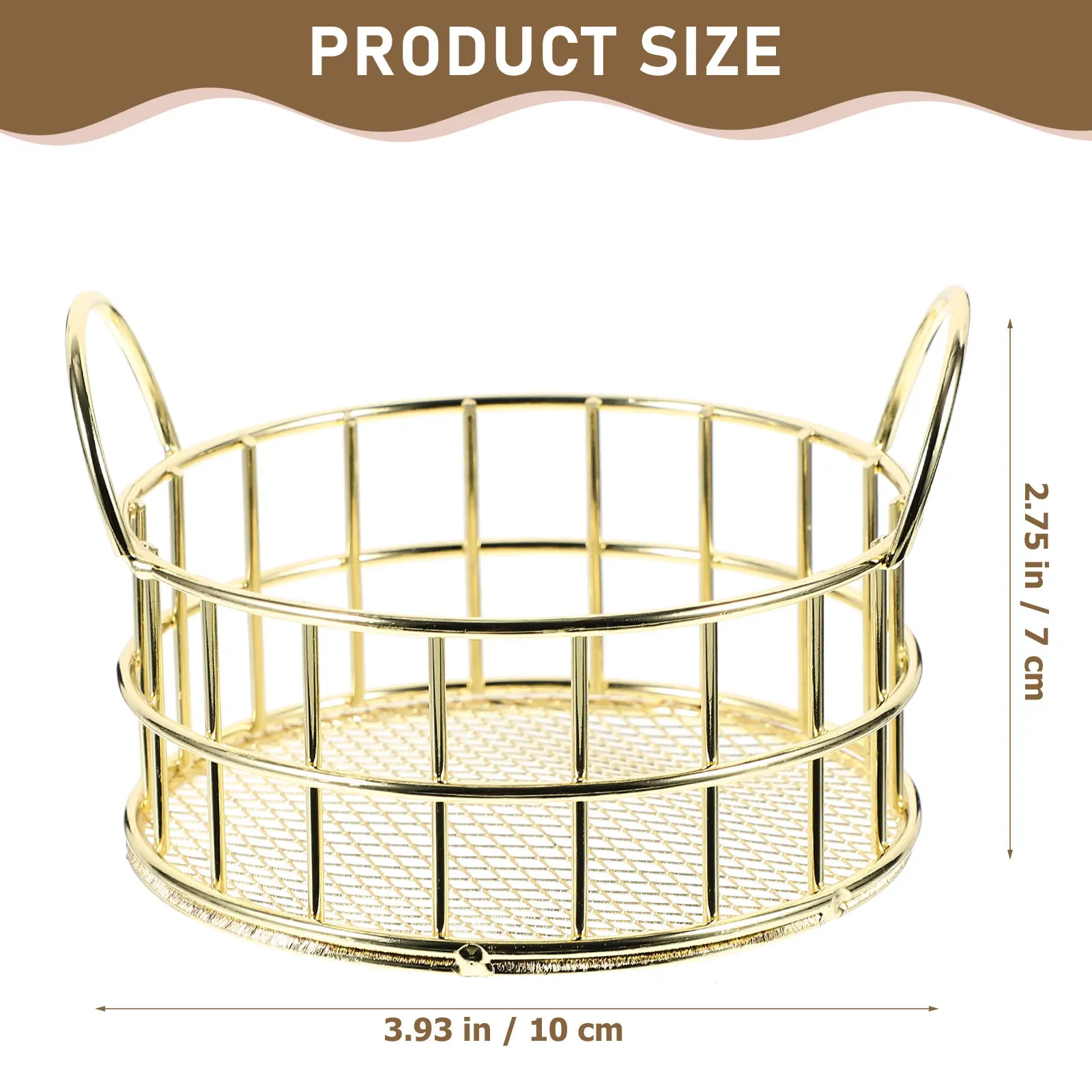 작은 고양이 귀 모양 수납 바구니 철제 원형 금속 정리함 데스크탑 화장품 보관함 가정 사무실 간식 보관용