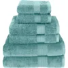Luxury 100% Cotton Towels, 6 Piece Bath Towel Set, Include 2 Bath Towels, 2 Hand Towels, 2 Washcloths, Soft & Absorbent Towels 1