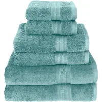 Luxury 100% Cotton Towels, 6 Piece Bath Towel Set, Include 2 Bath Towels, 2 Hand Towels, 2 Washcloths, Soft & Absorbent Towels 1