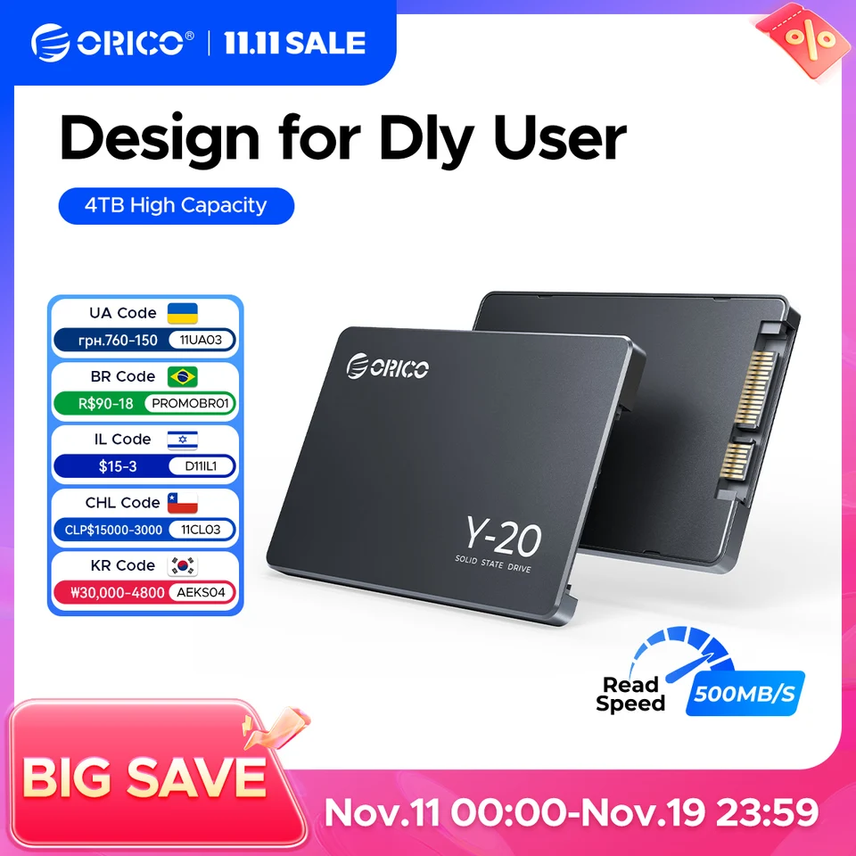 ORICO SATA III SSD 2.5 インチ内部ソリッドステートドライブ 3D NAND