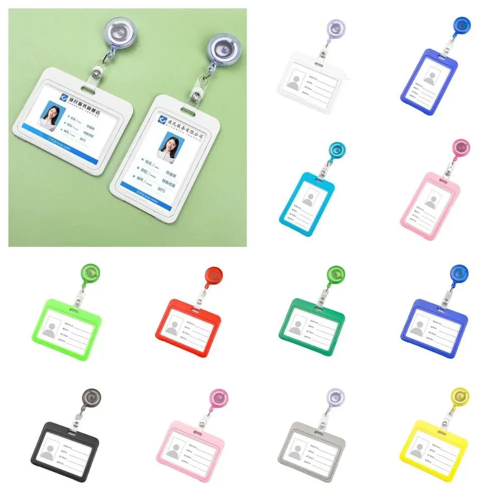 

Solid Retractable Card cover Plastic Multicolor Business Credit Card Holders Badge Holder Bus Pass Card