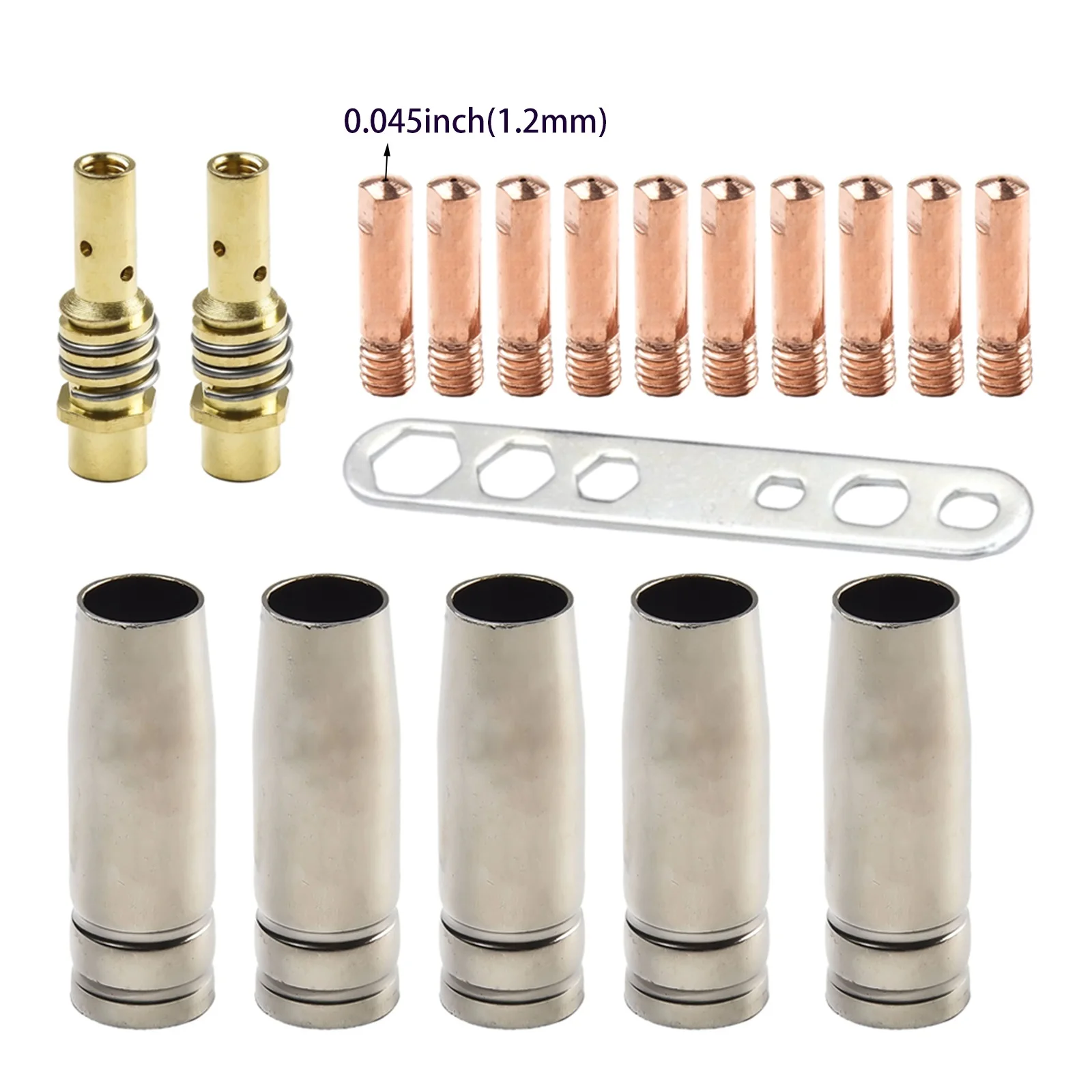 거치대 디퓨저 및 쉴드 컵 전동 공구 교체 부품, 접촉 팁. 030 인치 0.8mm M6 및 팁, MB15 15AK, 18 개
