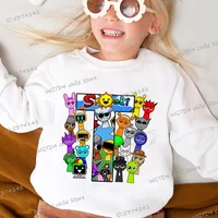 New Sprunki Alphabet Kids Clothing Cartoon Letter Graphic Y2K Sudadera Fashion Game Incredibox Boys Girls Hoodless Sweatshirts 1