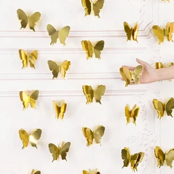 Iridescent 3D Butterfly Paper Garland (Gold)