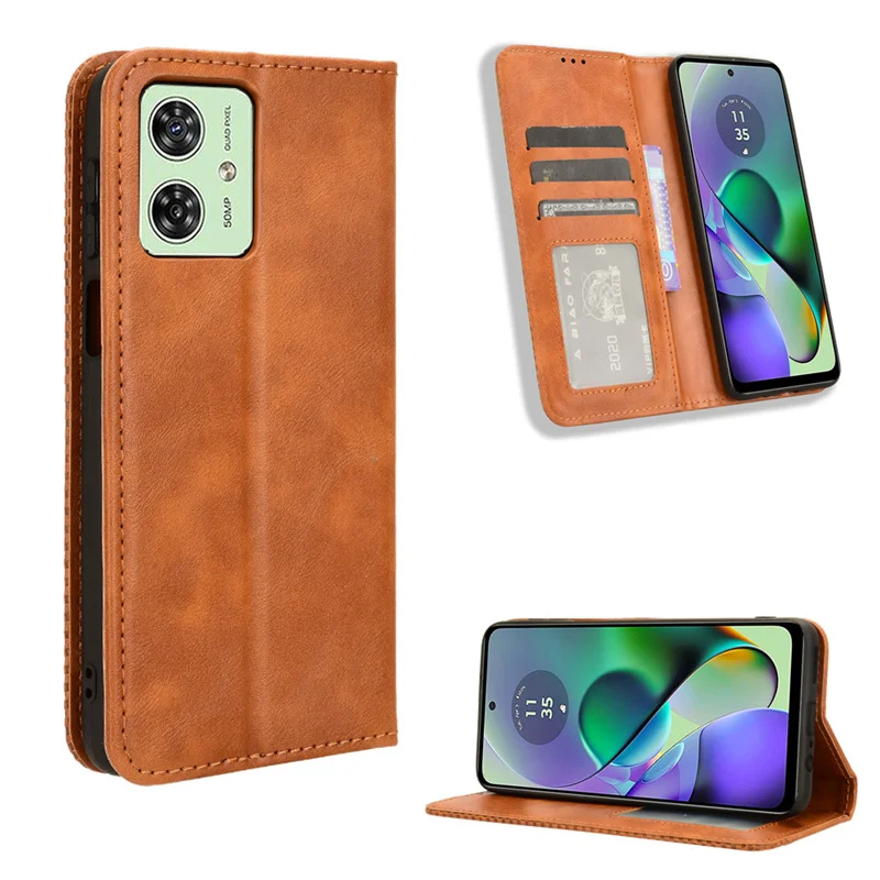 Per Motorola Moto G54 5G Flip Case Luxury Leather Retro Wallet Book Magnetic Protect Cover Per Moto G54 G 54 5G Phone Bag