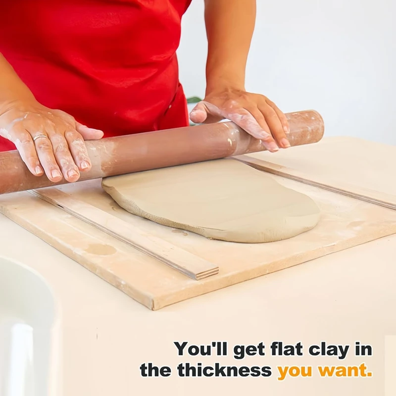 Pottery Rolling Pin Set-10 Pieces In 5 Sizes For Polymer Clay And Pottery Teaching Tools With Thickness