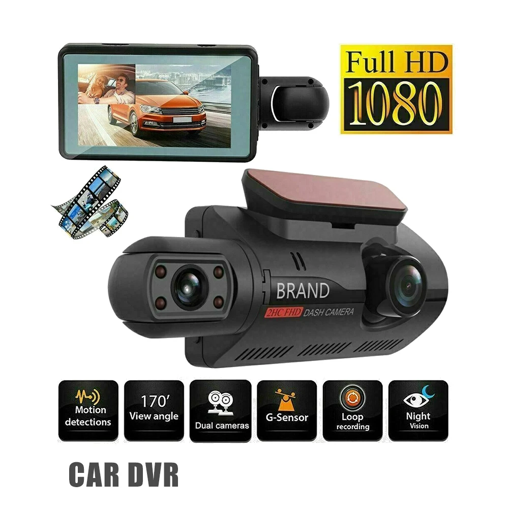 Car dash cam Dual Lens Dash Cam Car DVR Front and Inside Camera Video Driving Recorder Parking Monitor Night Vision G-Sensor 1080P