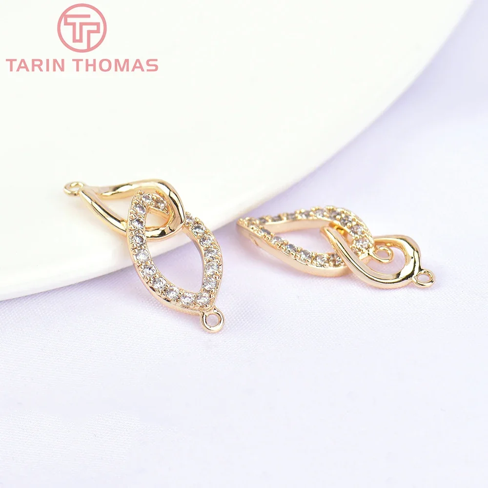 

Латунные подвески с двойными кольцами из циркония, 2 шт., длина 5767 мм, 24 К, золотистого цвета, фурнитура для изготовления ювелирных изделий своими руками (23,5)